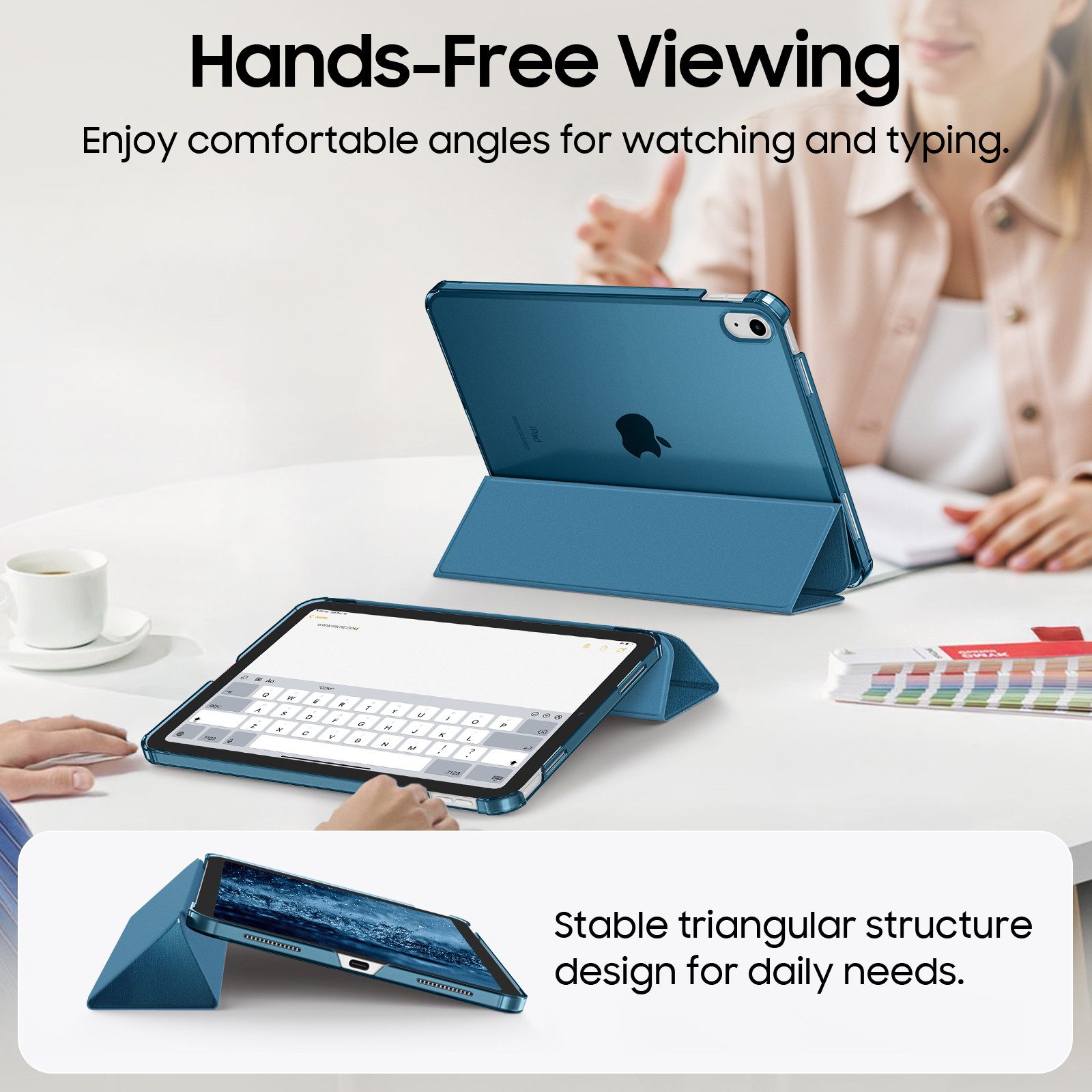 Fintie Tablet-Hülle für iPad 11. Generation 2025 (A16) 11 Zoll, iPad 10. Generation 2022 10.9 Zoll, Ultradünn Case mit transparenter Rückseite Abdeckung, Auto S – Bild 3 von 5