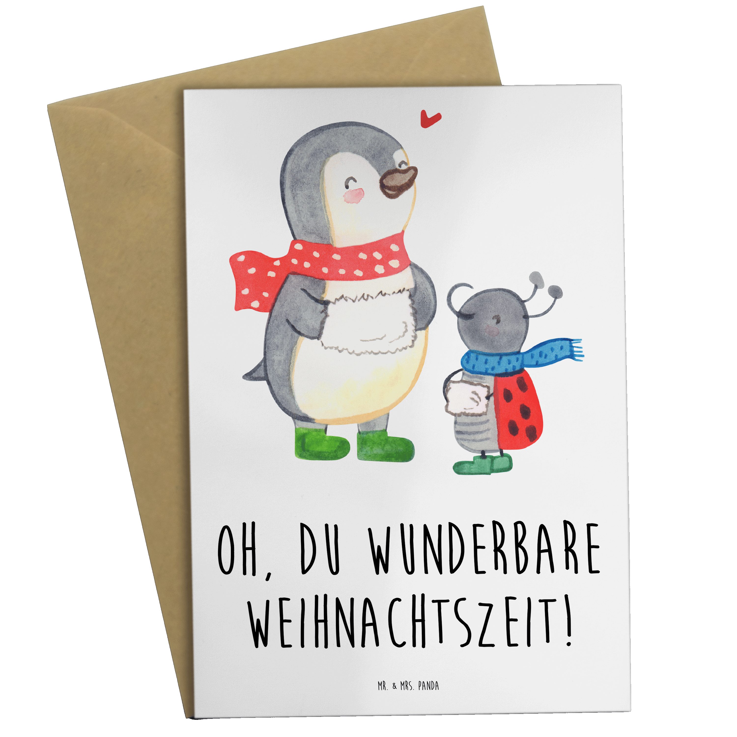 Smörle & Weiß Weihnachten Grüß Weihnachtsgruß, Grußkarte - Panda Mr. - Mrs. Geschenk, Winterzeit