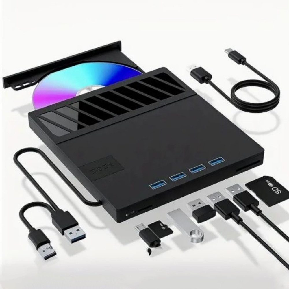 7-in-1 USB Slim Player Brenner, tragbares externes optisches Laufwerk DVD-Brenner