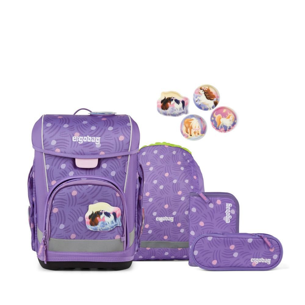 ergobag Schulranzen Cubo Light (inkl. Schlamperrolle, Sportbeutel, Etui und Kletties, 5tlg)