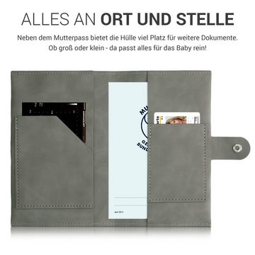 kwmobile Mutterpass-Hülle Hülle für den österreichischen Mutter-Kind-Pass mit extra Fächern, Mutterpass Cover aus Kunstleder in Nubuklederoptik