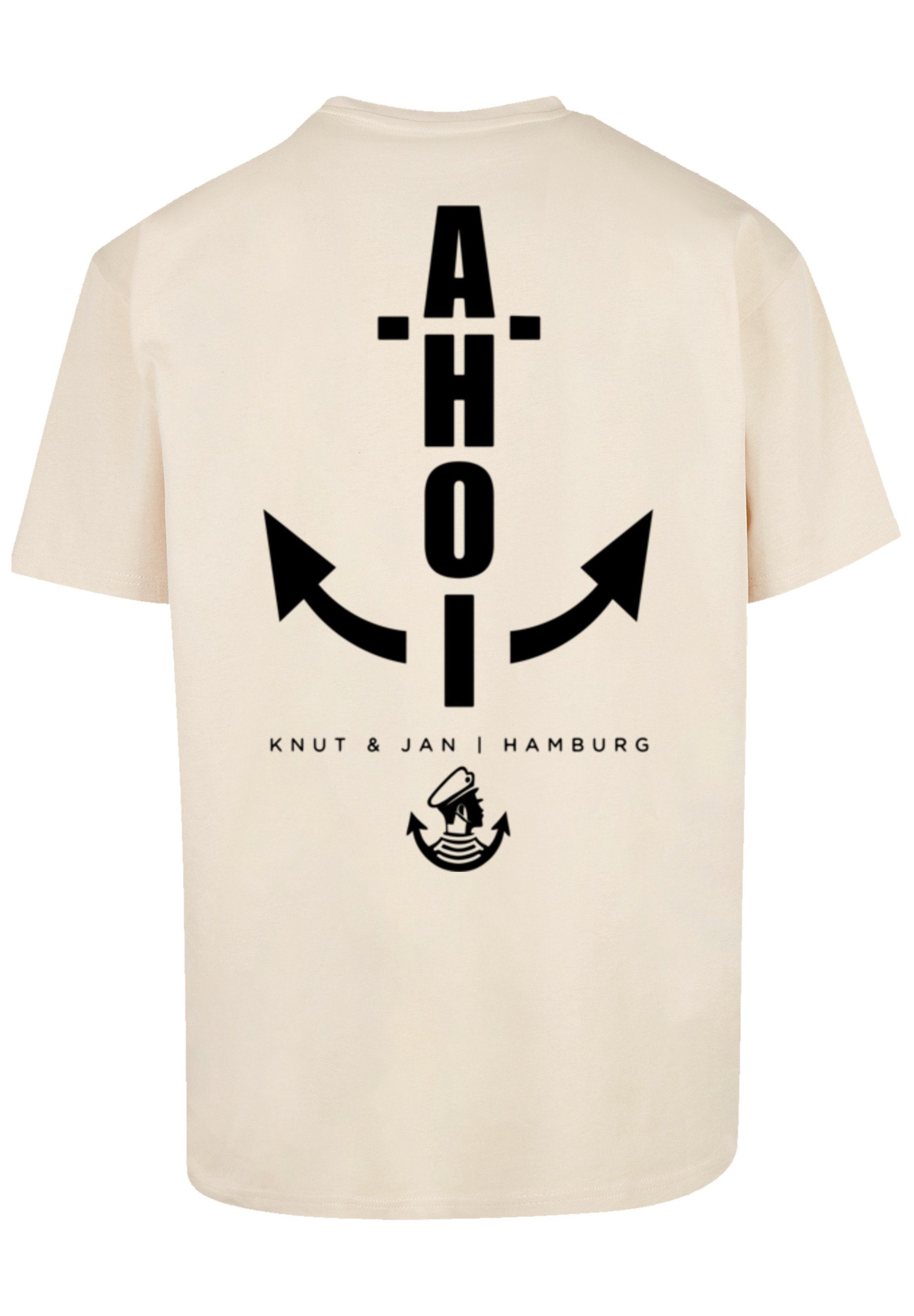 F4NT4STIC T-Shirt Oversized T-Shirt Ahoi Print Anker & Hamburg Jan sand Knut