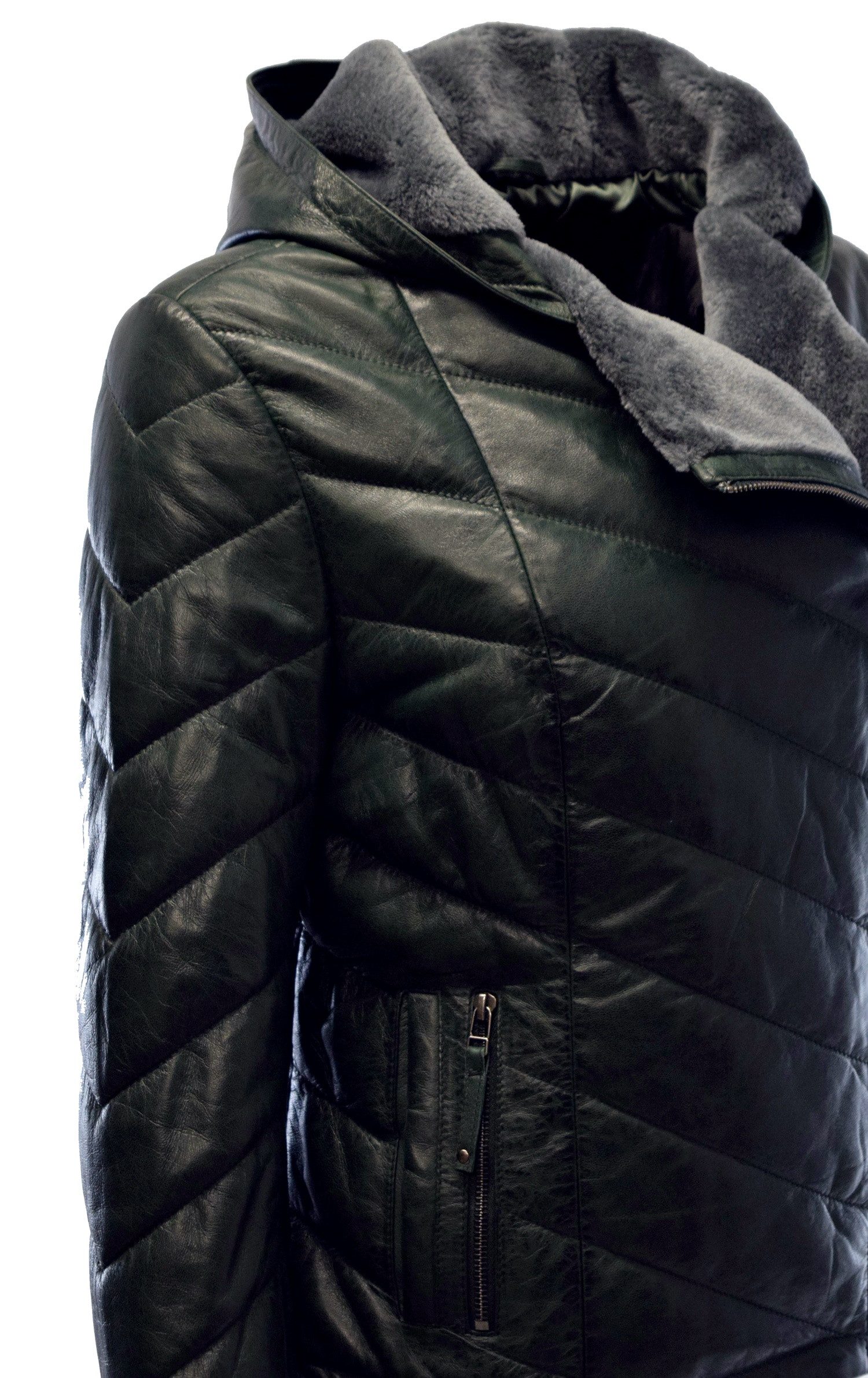 Zimmert Leather Lederjacke Mariella Stepp-Lederjacke aus weichem Leder mit Kapuze