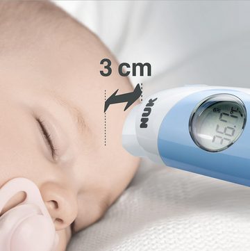 NUK Stirn-Fieberthermometer Baby Flash, einzeln 1-tlg., Messung aus 1cm ohne Berührung, präzise, Digitaldisplay, vielseitig