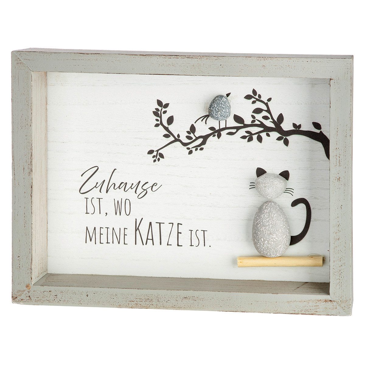 GILDE Wanddekoobjekt Wandbild Pfotenliebe grau im 2er set rechteckig Wanddeko (2 St) – Bild 4 von 5