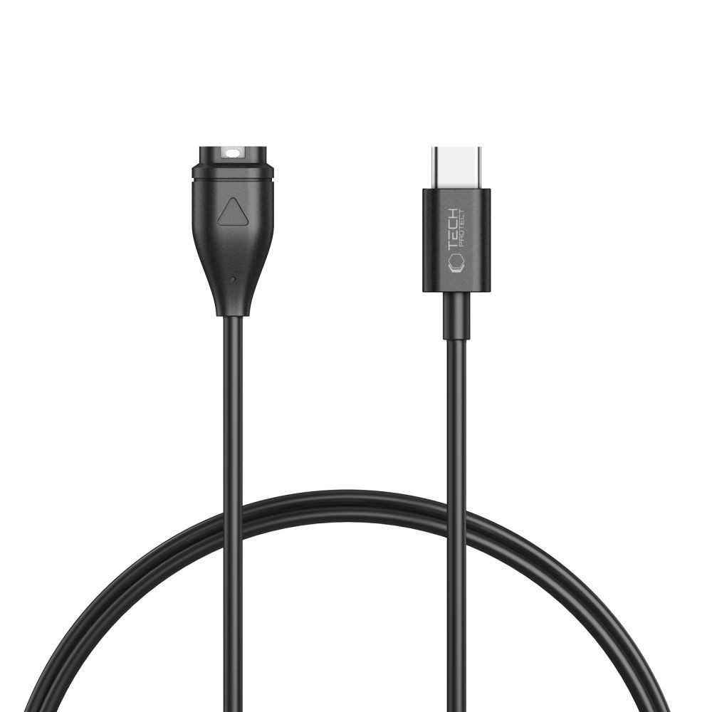 TECH PROTECT Ladekabel Schnellladekabel Uhrenladekabel Smartwatch-Ladekabel, USB-C, Garmin-Ladeanschluss (100.0 cm), Garmin-Ladeanschluss, USB-C, Edelstahl, 100 cm, flexibel