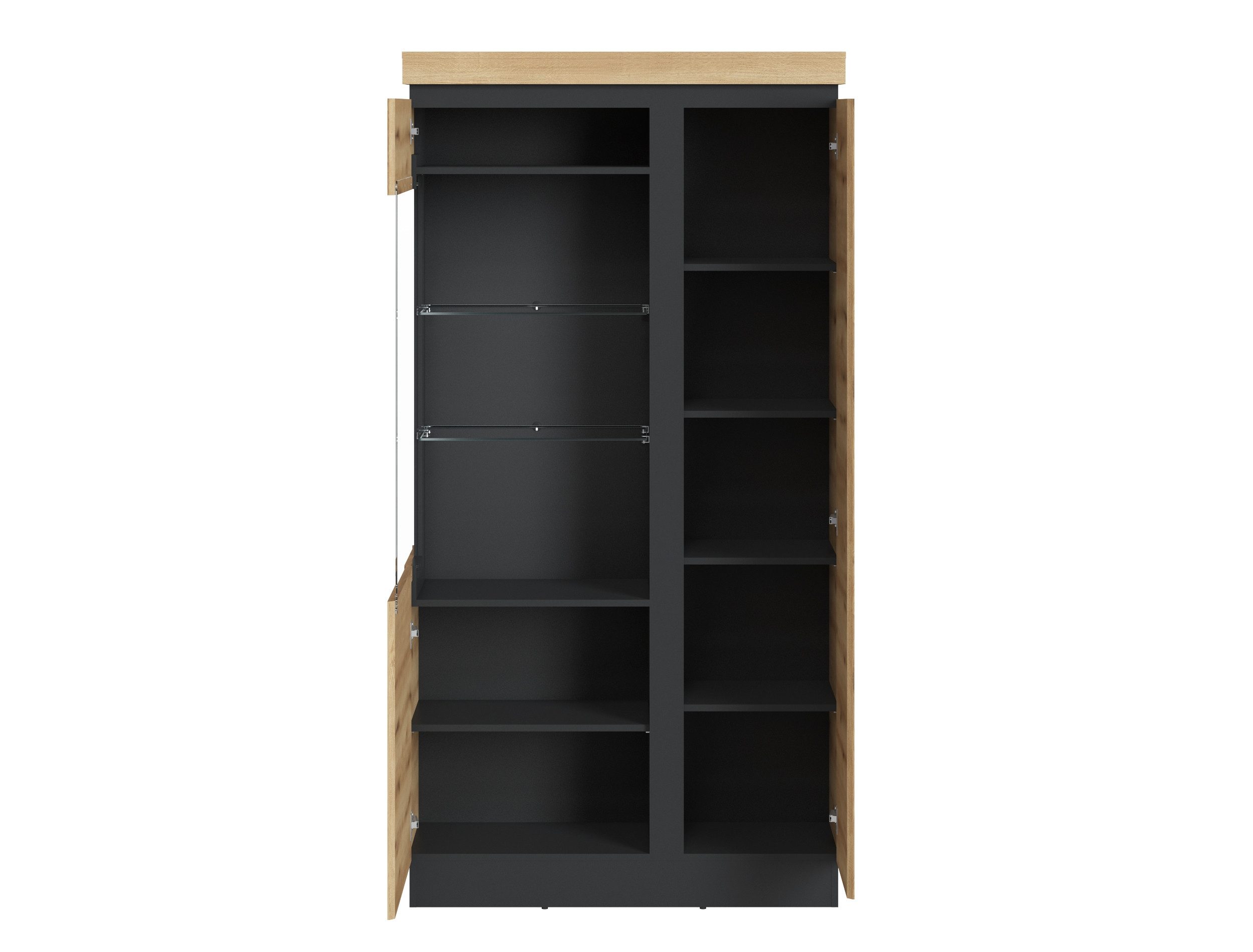 freiraum Glasvitrine CORTE in Coast Evoke Eiche Dekor - 103,6x200,5x40cm (BxHxT)