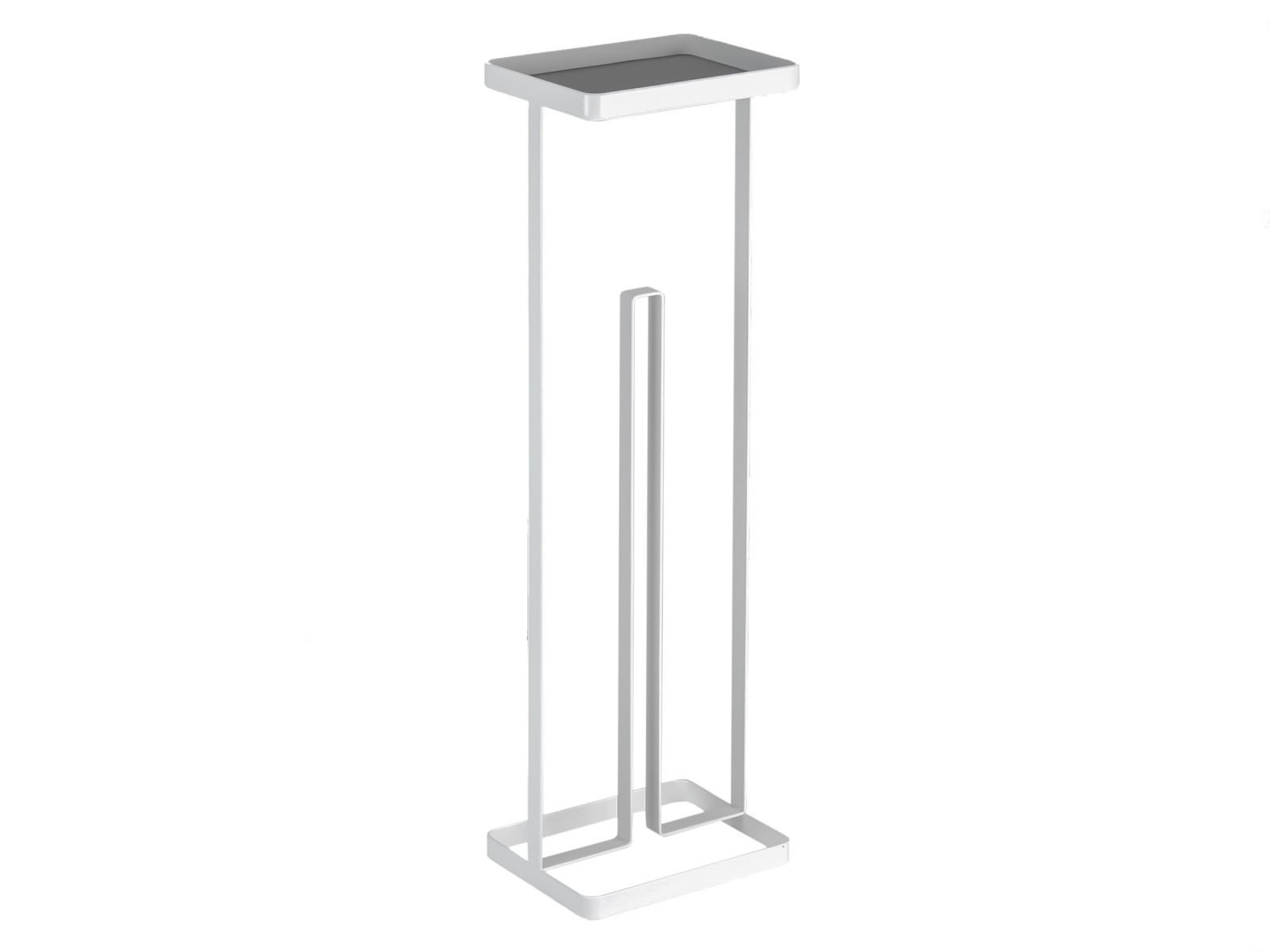 Yamazaki Toiletten-Ersatzrollenhalter Tower Toilettenpapierständer Toilettenpapierhalter mit Ablage, Ablagefläche für Handy, Uhr, Schlüssel, freistehend, Metallgestell