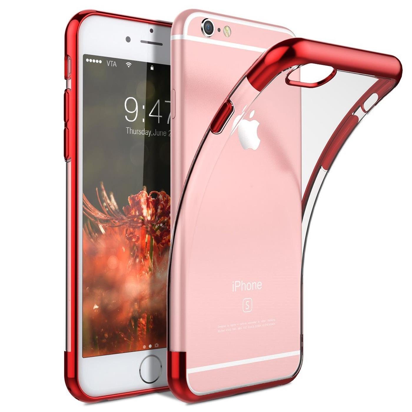 CoolGadget Handyhülle Slim Case Farbrand für Apple iPhone 6 / 6S 4,7 Zoll, Hülle Silikon Cover für iPhone 6, iPhone 6S Schutzhülle