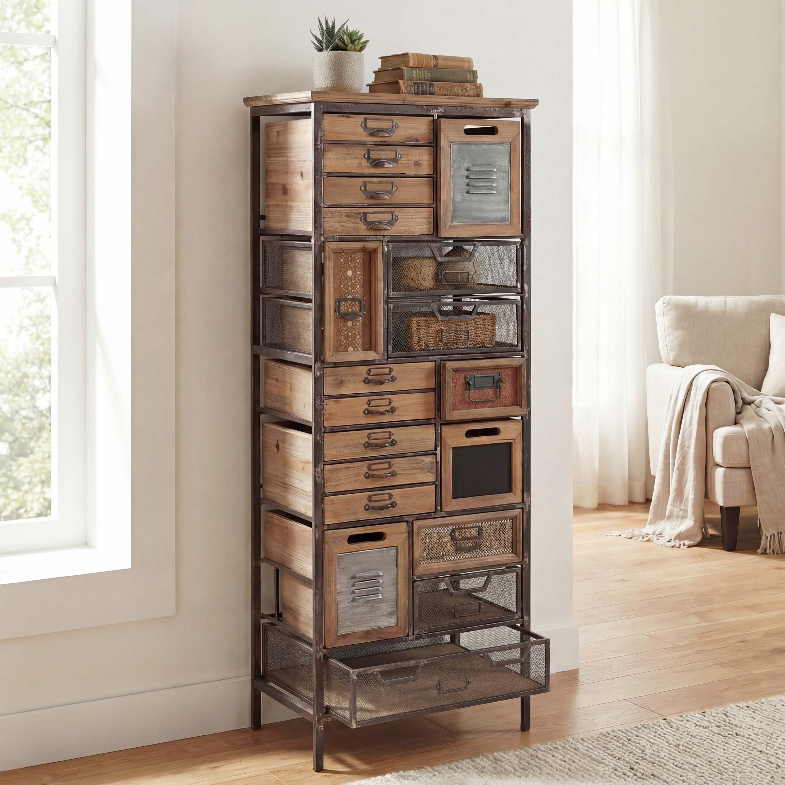 MCW Apothekerschrank MCW-A43-33 19 Schubladen, Shabby-Look