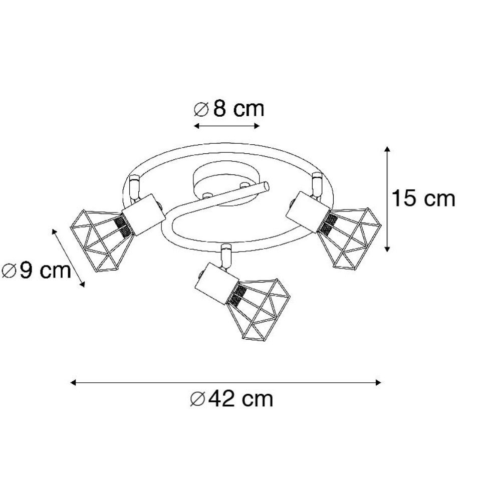 Qazqa LED Aufbaustrahler Mosh, ohne Leuchtmittel, Warmweiß, QAZQA Aufbau­spot, e14, Messing, Stahl, Modern