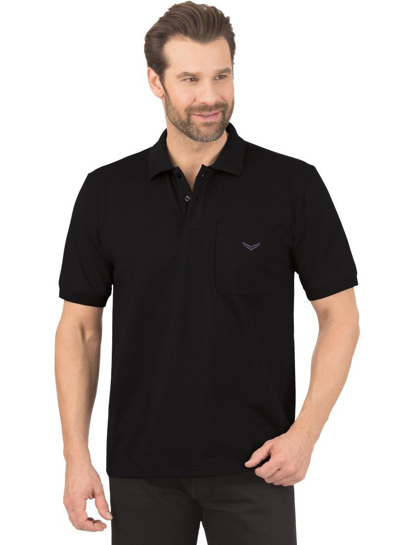 Trigema Poloshirt TRIGEMA Polohemd mit Brusttasche schwarz