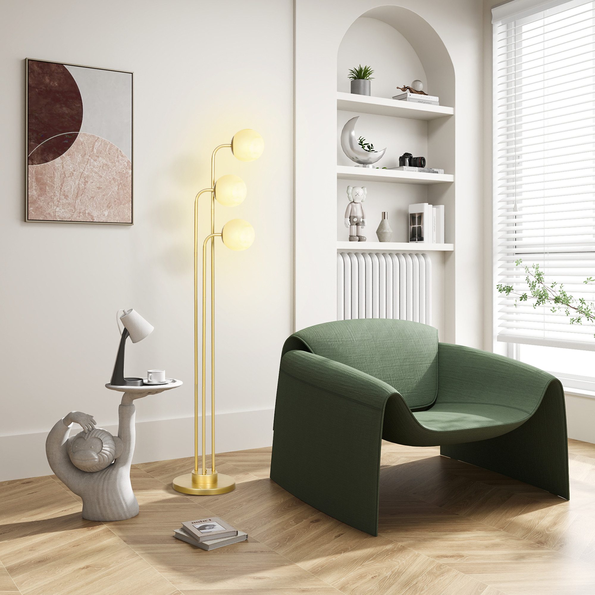 HOMCOM Stehlampe mit drehbar Lampenschirmen, 120W, günstig online kaufen