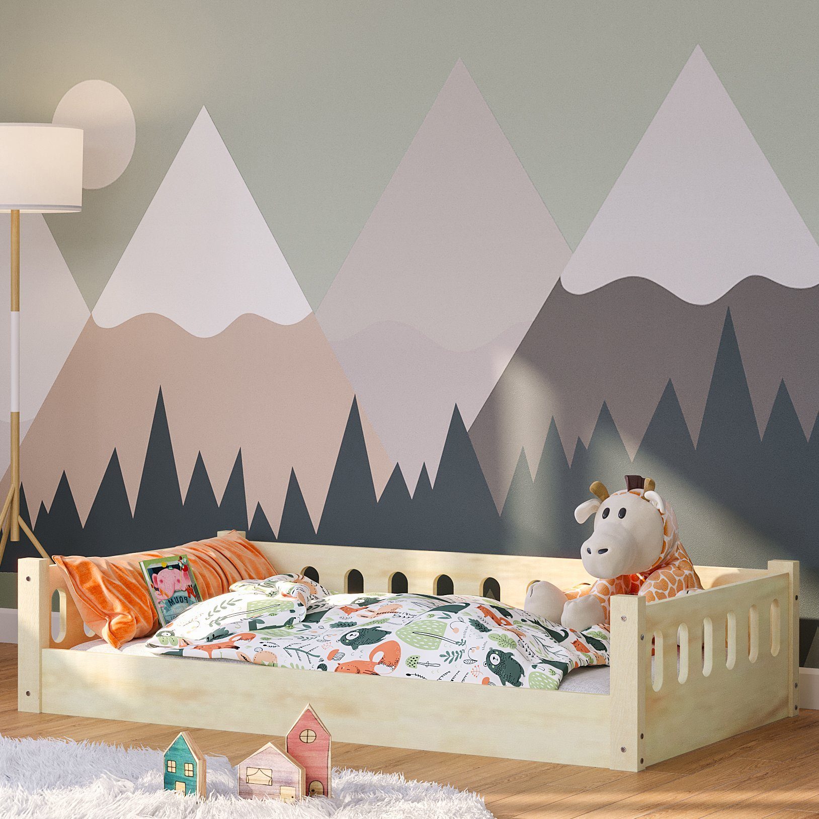 Bellabino Kinderbett Miera (Bodenbett 80x160 cm, inkl. Rolllattenrost), mit günstig online kaufen