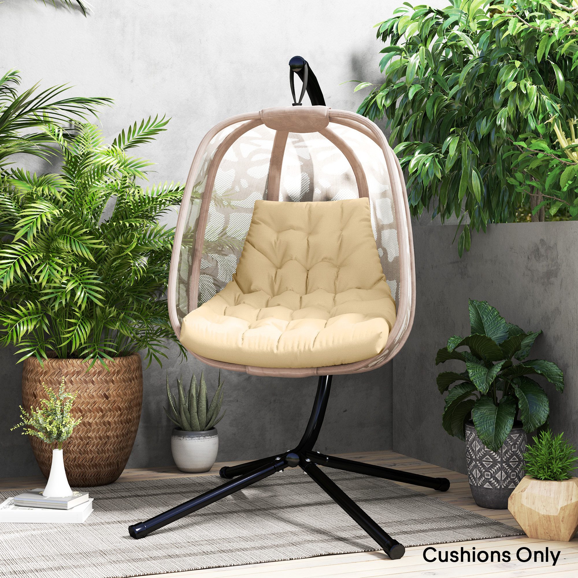 Outsunny Sitzkissen 120x100 cm, mit Rückenlehne, 8cm dick, wasserabweisend, günstig online kaufen