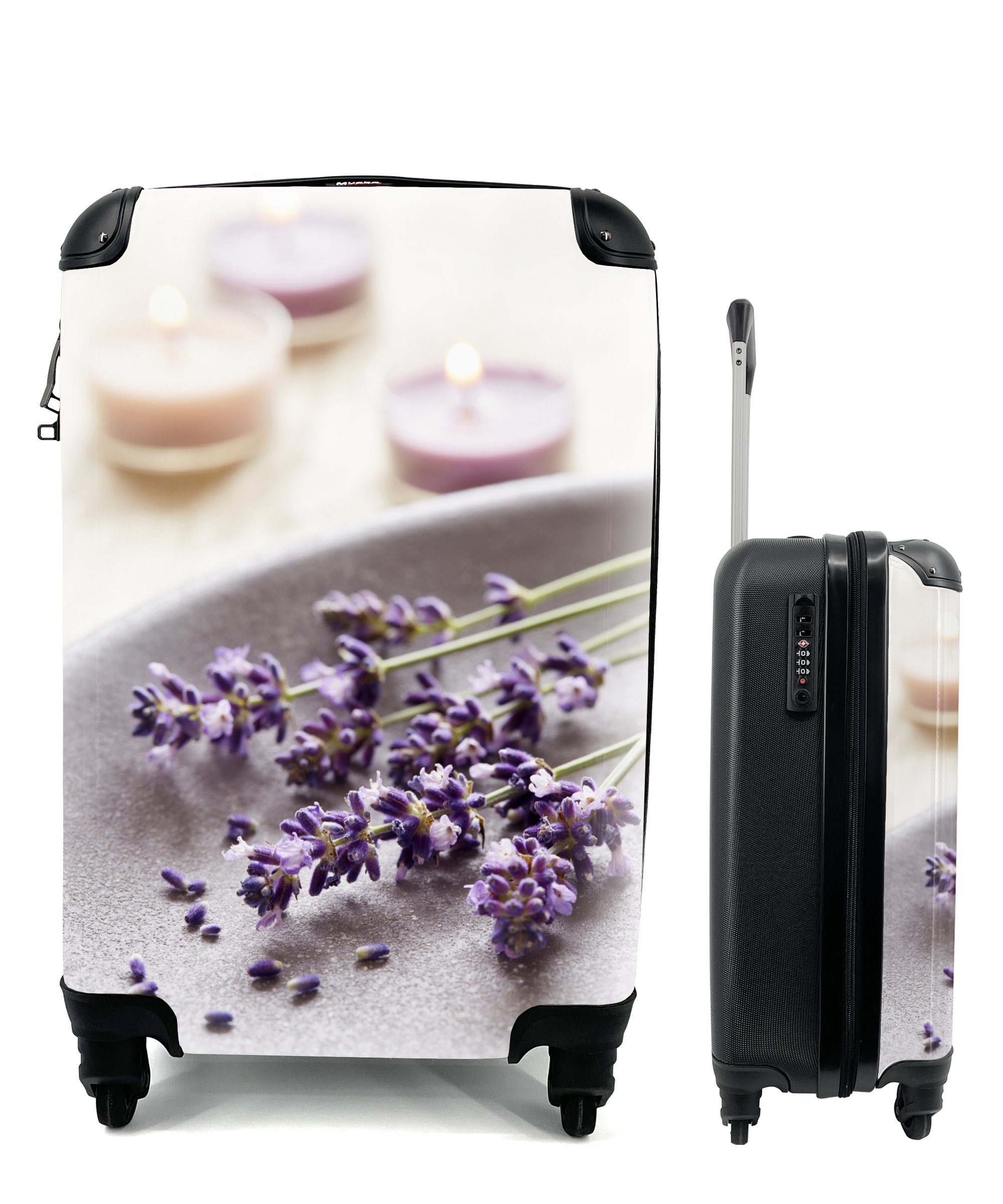 Handgepäck Reisekoffer 4 rollen, von Handgepäckkoffer für Reisetasche MuchoWow Trolley, Rollen, Ferien, Lavendelblüten, Nahaufnahme mit