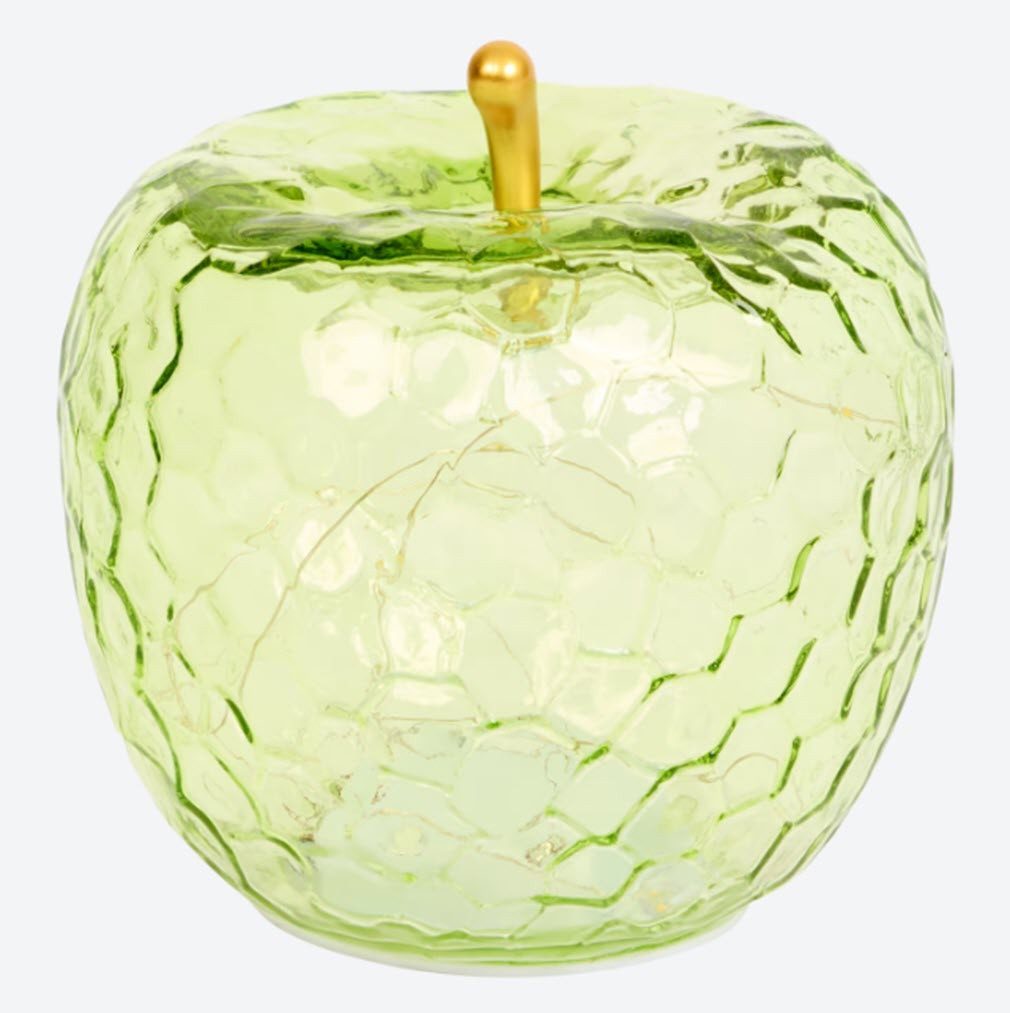 Deko-Glas Deko LED Apfel Glas 16 cm