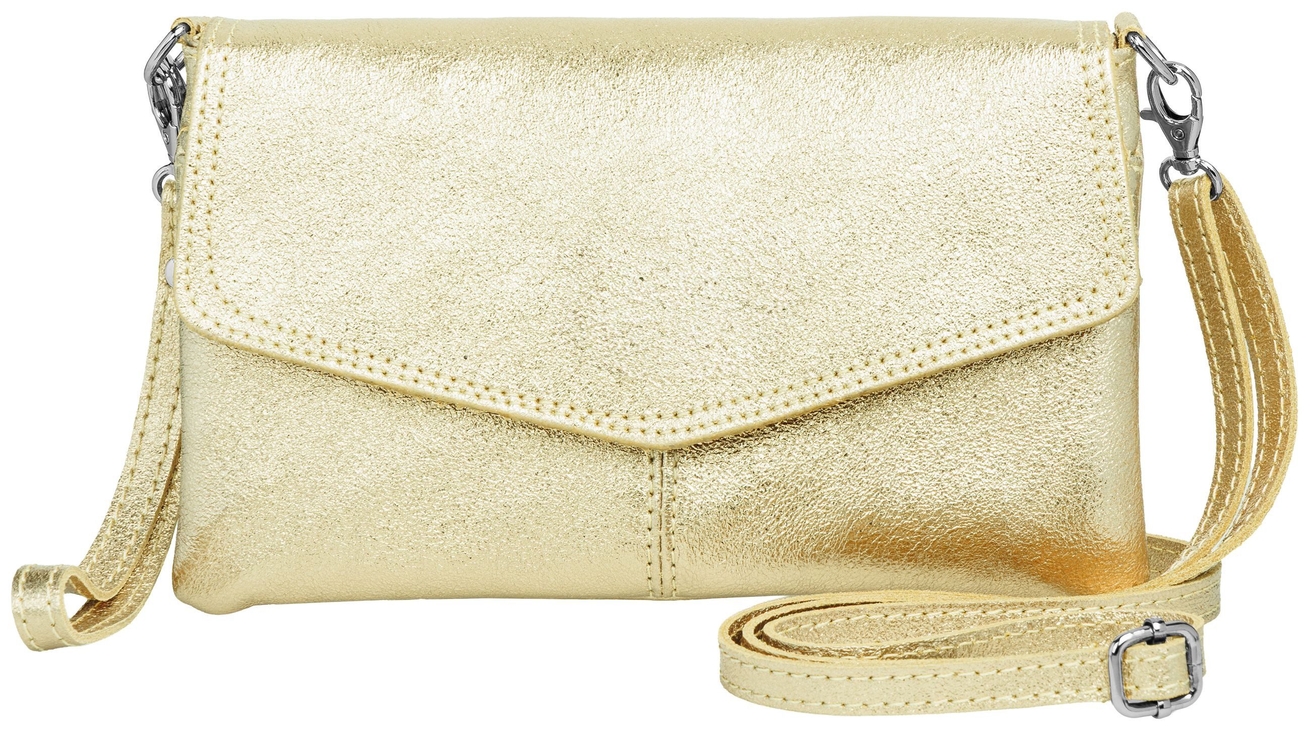 Caspar Clutch Abendtasche Leder Damen Umhängetasche - PREMIUM LINE - Modell No.322, aus 100% gewaschenem Echtleder aus Italien - samtig weich & nachhaltig