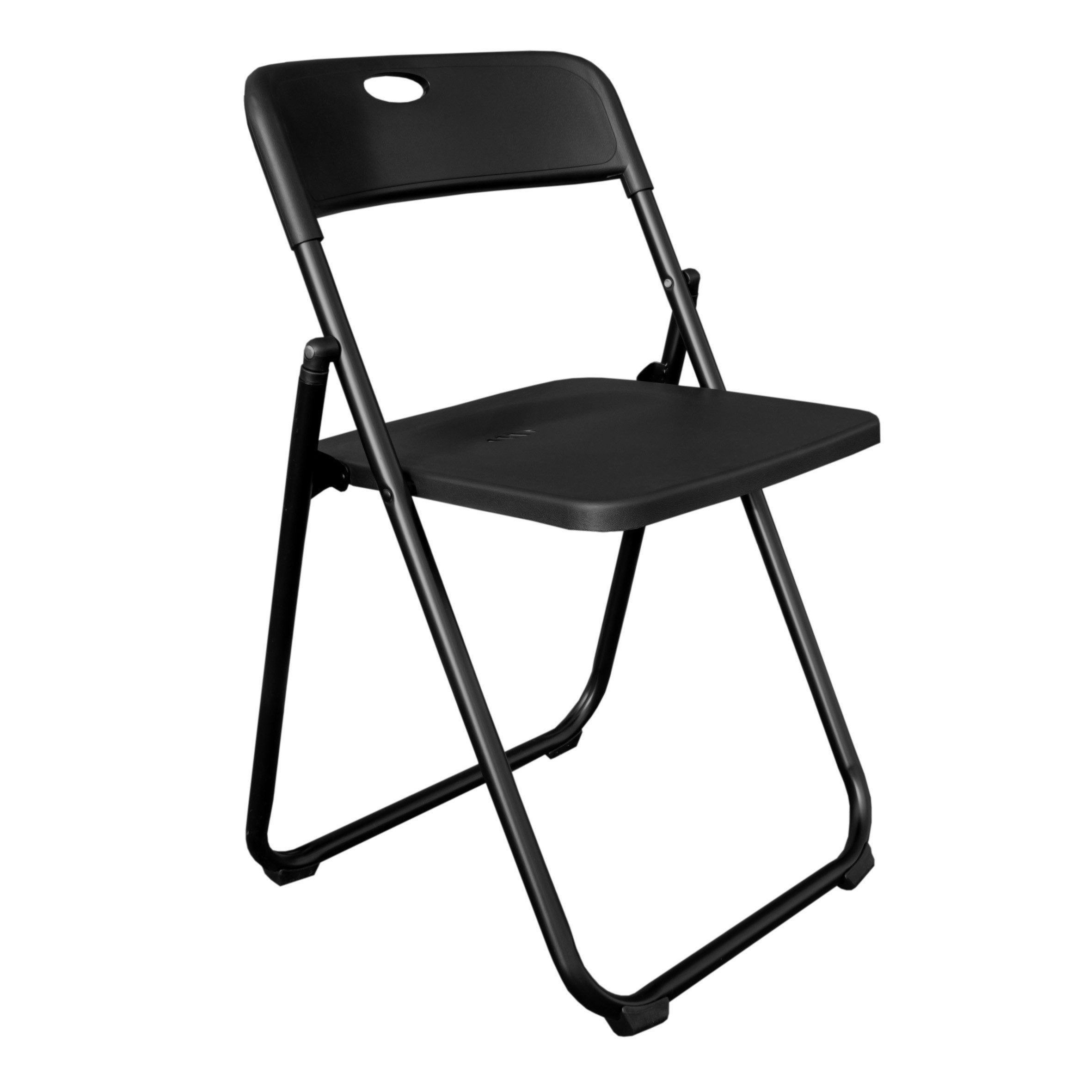 Spetebo Klappstuhl schwarz belastbar bis 110 kg - aus Metall und Kunststoff günstig online kaufen