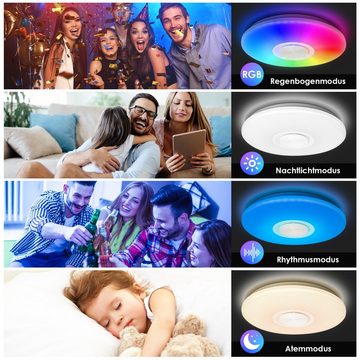 Bettizia Deckenleuchte 36W LED Deckenleuchte Sternenhimmel RGB Bluetooth Musik Sternenlicht
