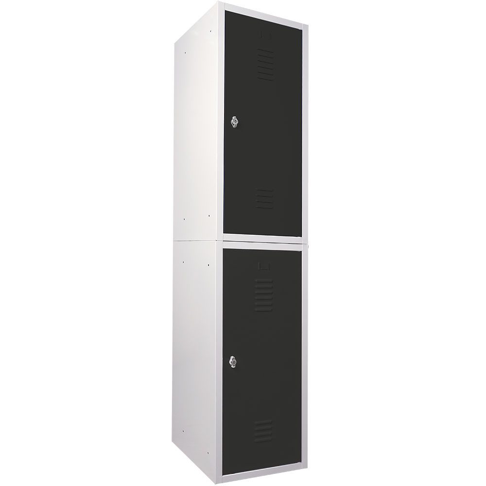BRB-Lagertechnik Spind 2 Schließfachschränke Stahlblech, HxBxT 900x415x490 mm Leicht und hygienisch zu reinigen