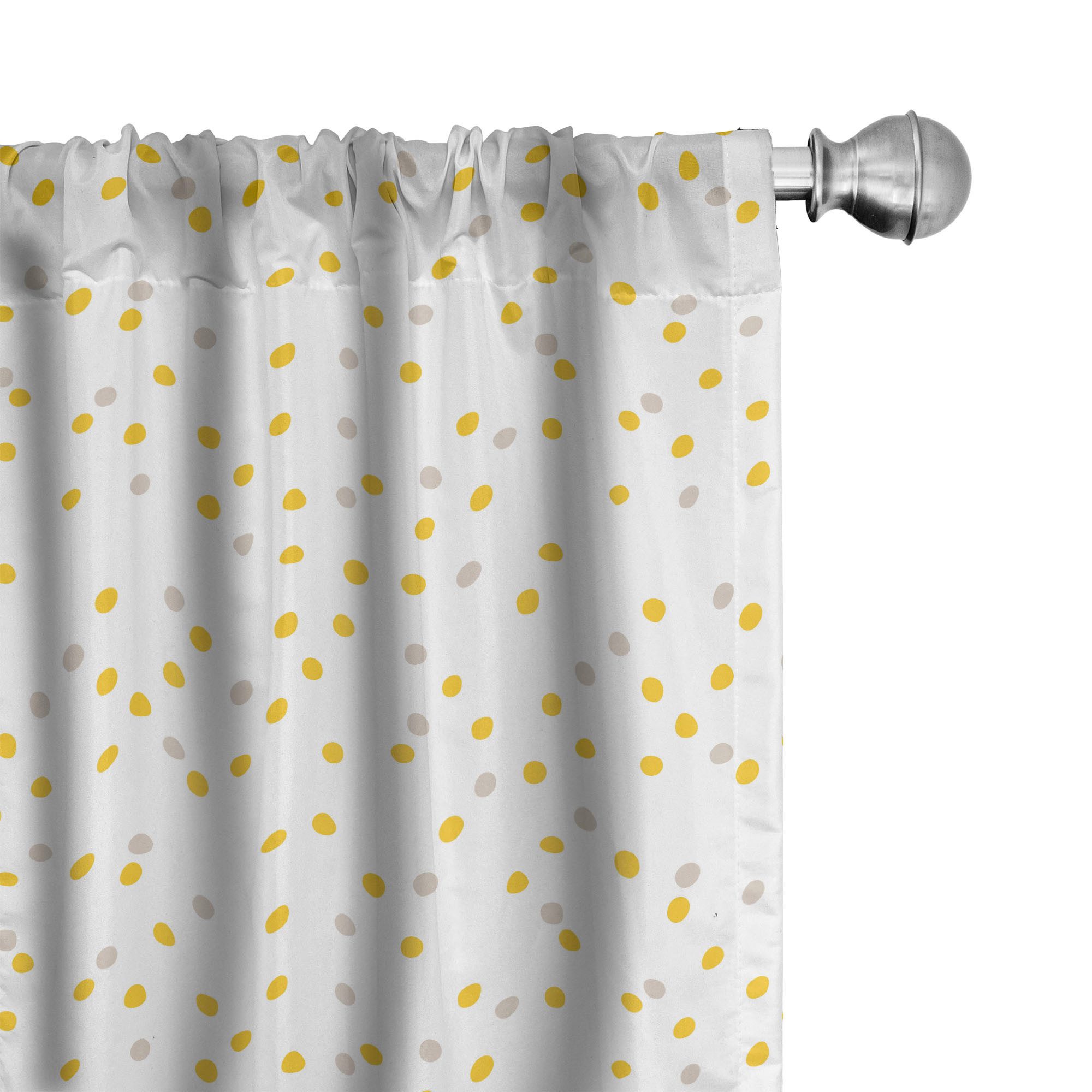 Abakuhaus Gardine Vorhang für Wohnzimmer Schlafzimmer Dekor, Microfaser, Gelbe Punkte Zufällige Mini Spots