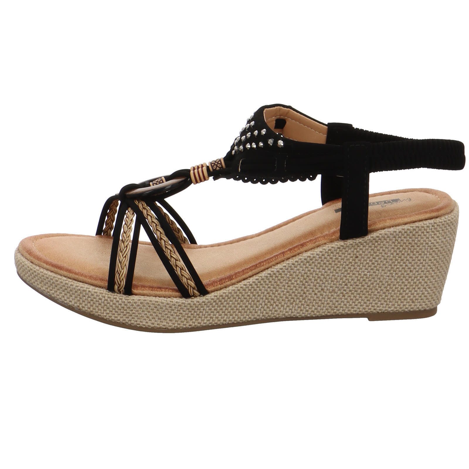 LIVING UPDATED K398-20-BK Keilsandalette