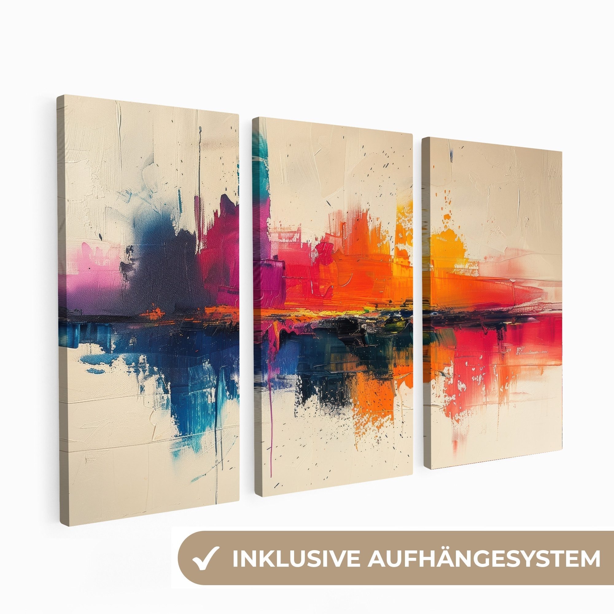 MuchoWow Leinwandbild Farbenfroh - Abstrakt - günstig online kaufen