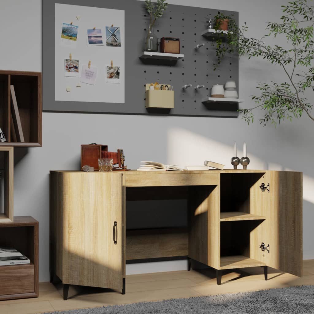 vidaXL Schreibtisch Schreibtisch Sonoma-Eiche 140x50x75 cm Holzwerkstoff günstig online kaufen