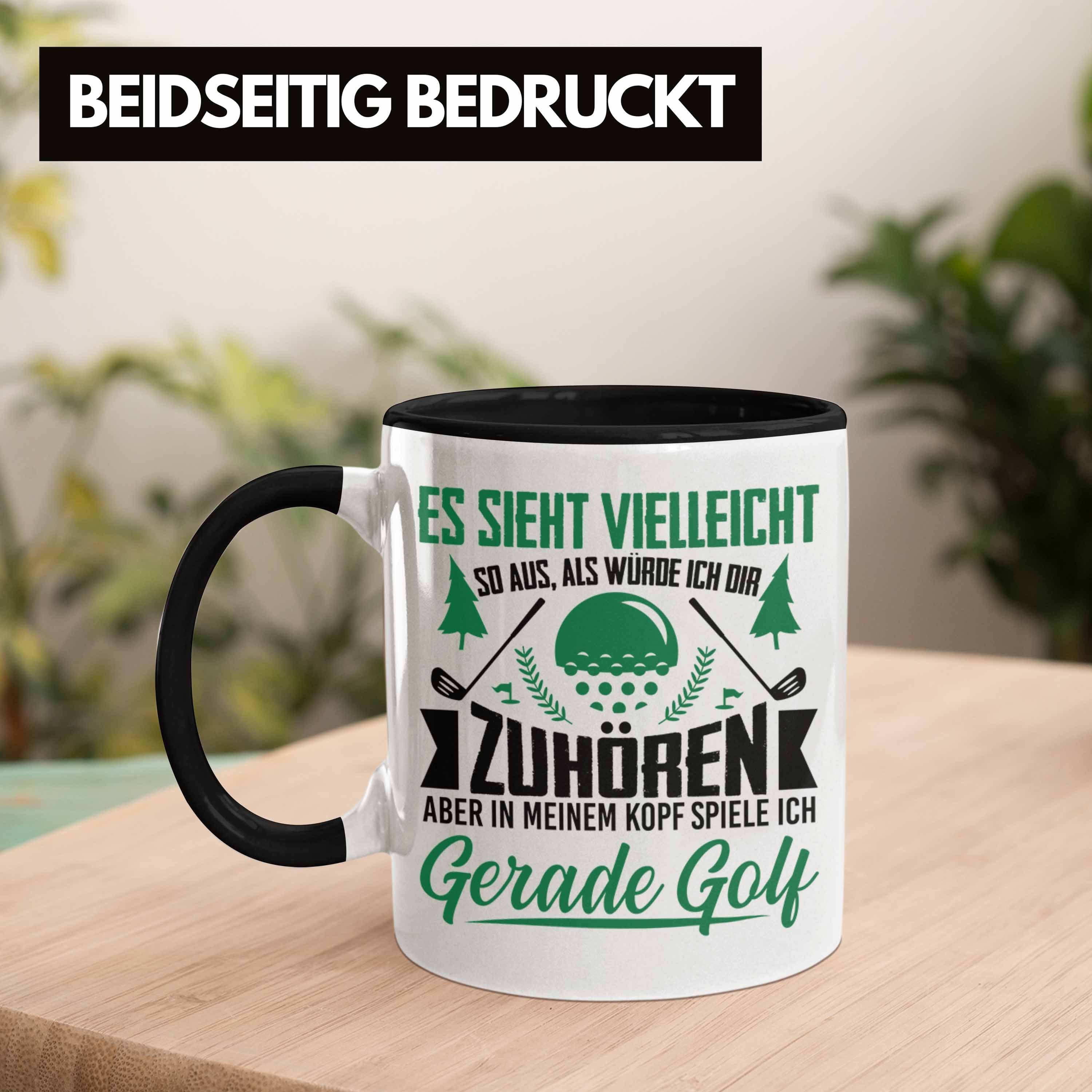 Trendation Tasse Trendation Kaffeetasse Tasse Geschenk Golf mit - Spruch für Geschenkidee - Schwarz Golfer Golfer