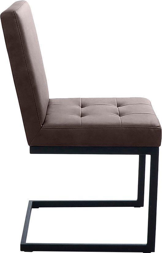 Freischwinger hoher schwarz, aus Freischwingergestell Komfort Sitzkomfort Wohnen K+W St), Vierkantrohr (1 &