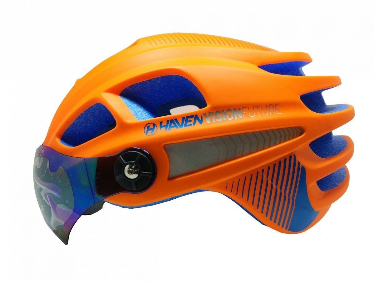HAVEN Fahrradhelm HAVEN VISION FUTURE Fahrrad Helm aufklappbares Visier Gr. L/XL, Orange