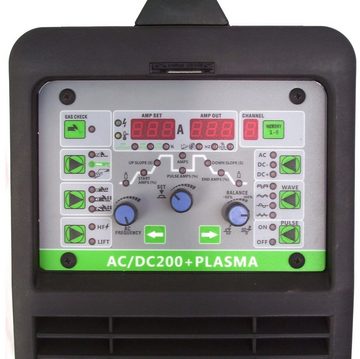 Apex Inverterschweißgerät SCHWEIßGERÄT 13750 AC/DC 200 + PLASMA E-HAND PLASMASCHNEIDER WIG digital PULS