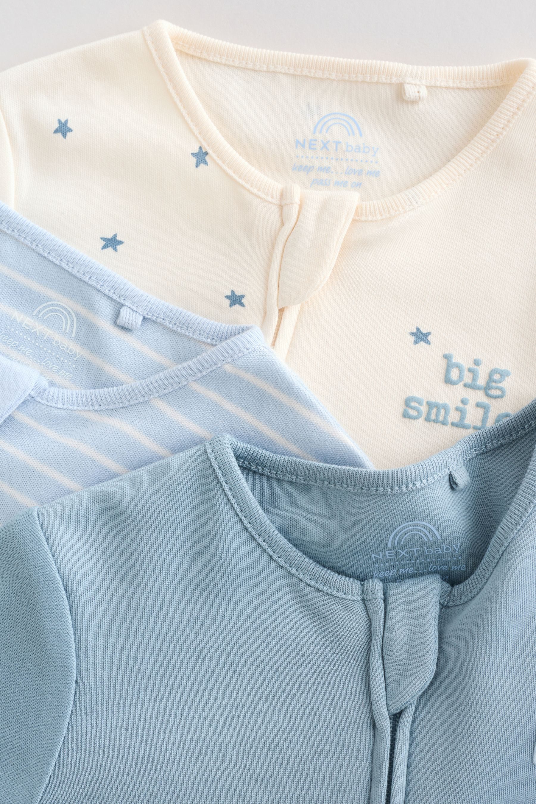 Next Schlafoverall Baby 100 % Baumwollschlafanzüge im 3er-Pack (3-tlg)