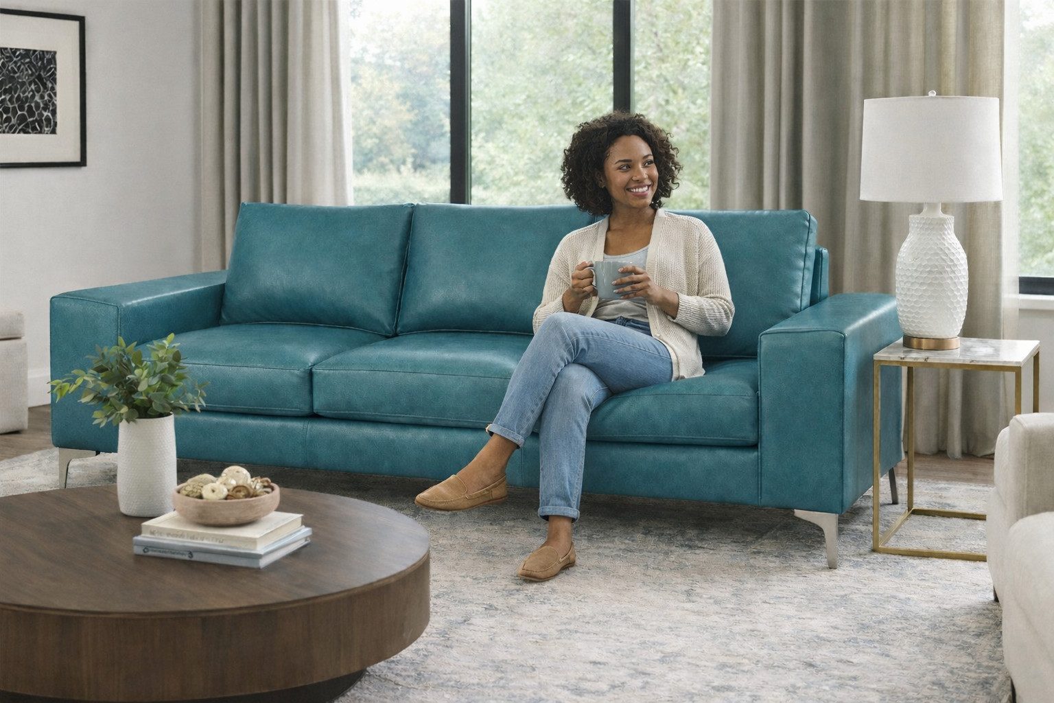 Xlmoebel 3-Sitzer Leder 3-Sitzer Luxuriöses Sofa Modernes Wohnzimmer Sofa Sofort, 1 Teile, Hergestellt in Europa