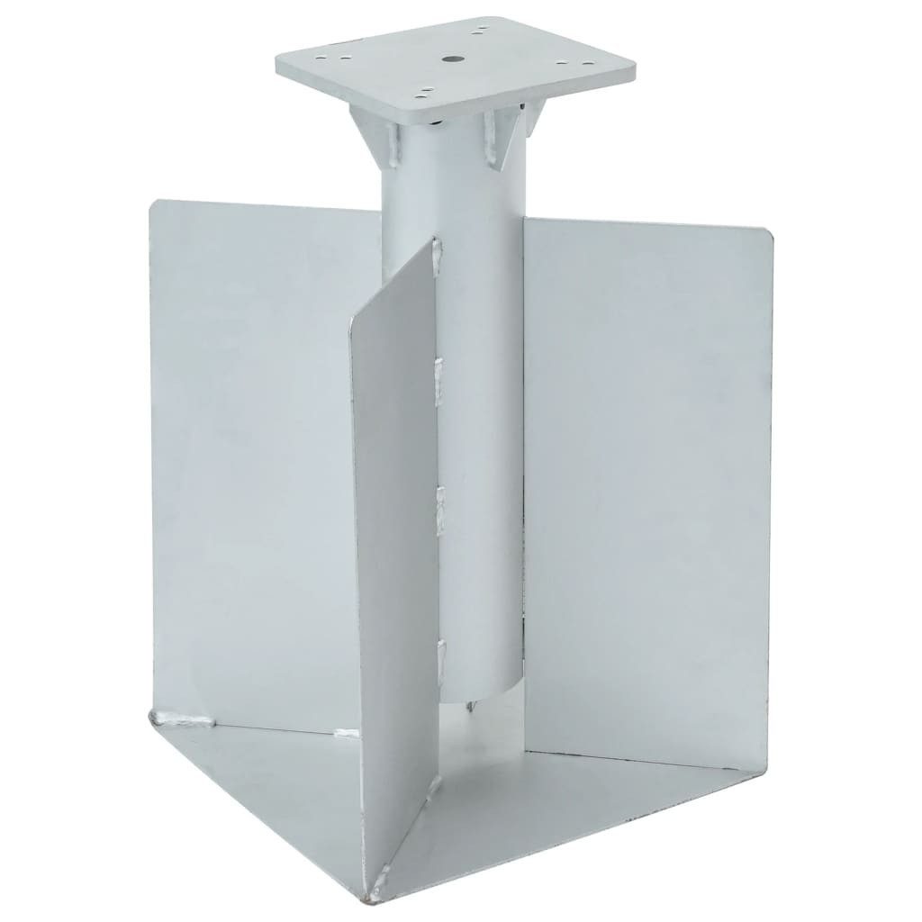 vidaXL Schirmhalter Bodenhülse für Sonnenschirm Silbern 27,5x27,5x45 cm Stahl