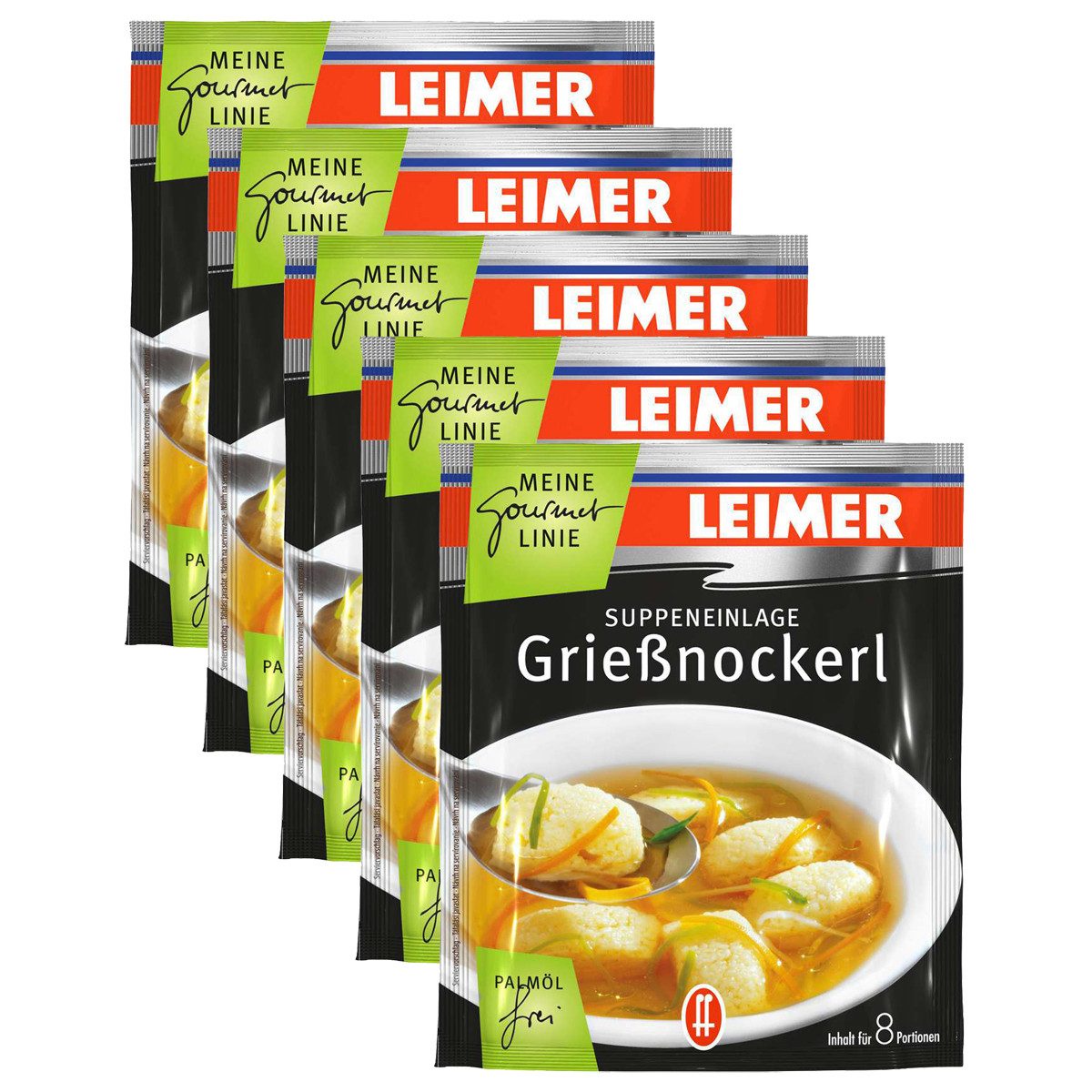 Leimer Fertiggericht, Leimer Grießnockerl Suppeneinlage für 8 Portionen 100g 5er Pack