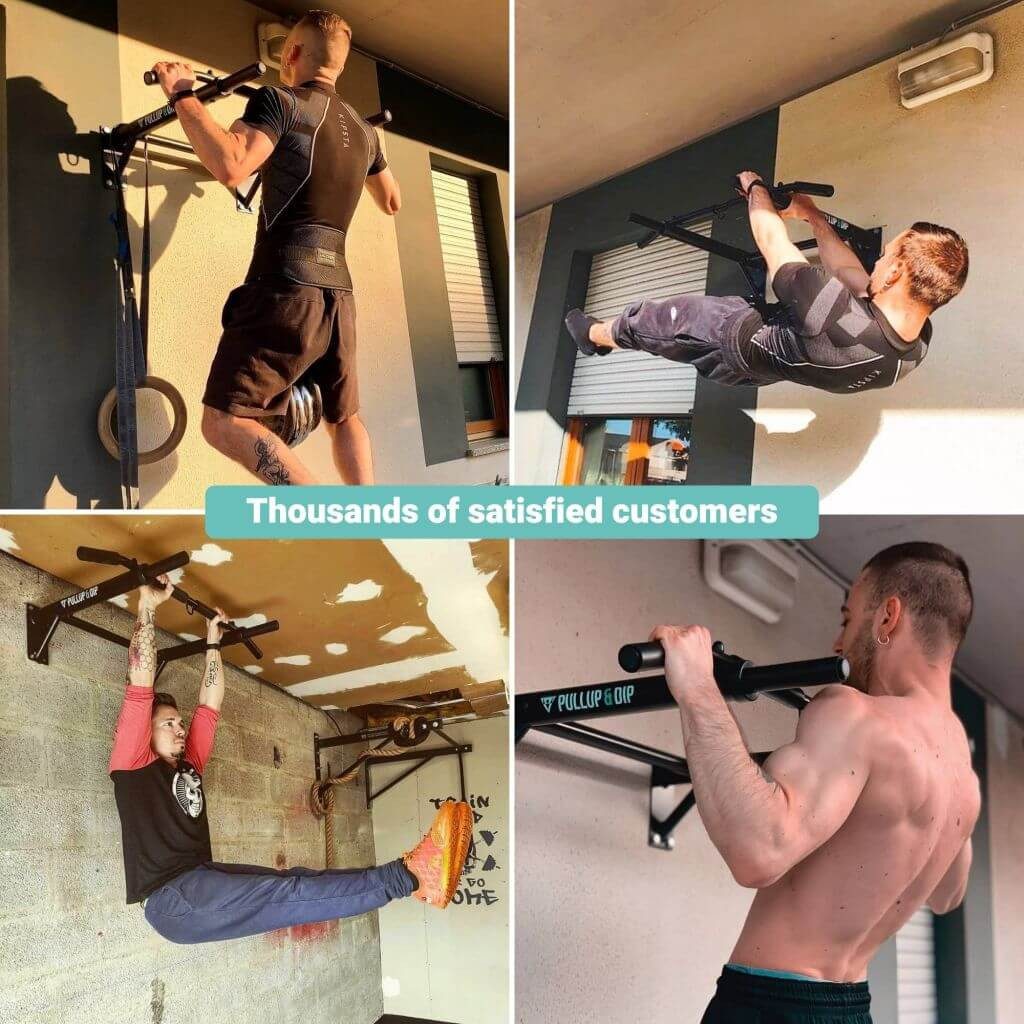 Pullup & Dip Klimmzugstange Klimmzugstange Wand inkl. Klimmzug Band + Schrauben (1-tlg)