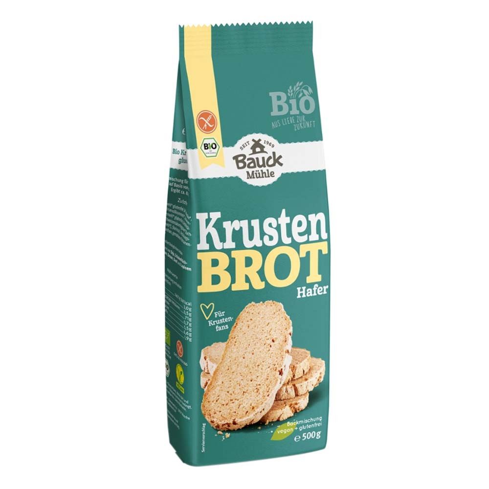 Bauck Mühle Fertiggericht Brotbackmischung - Krusten Brot Hafer 500g