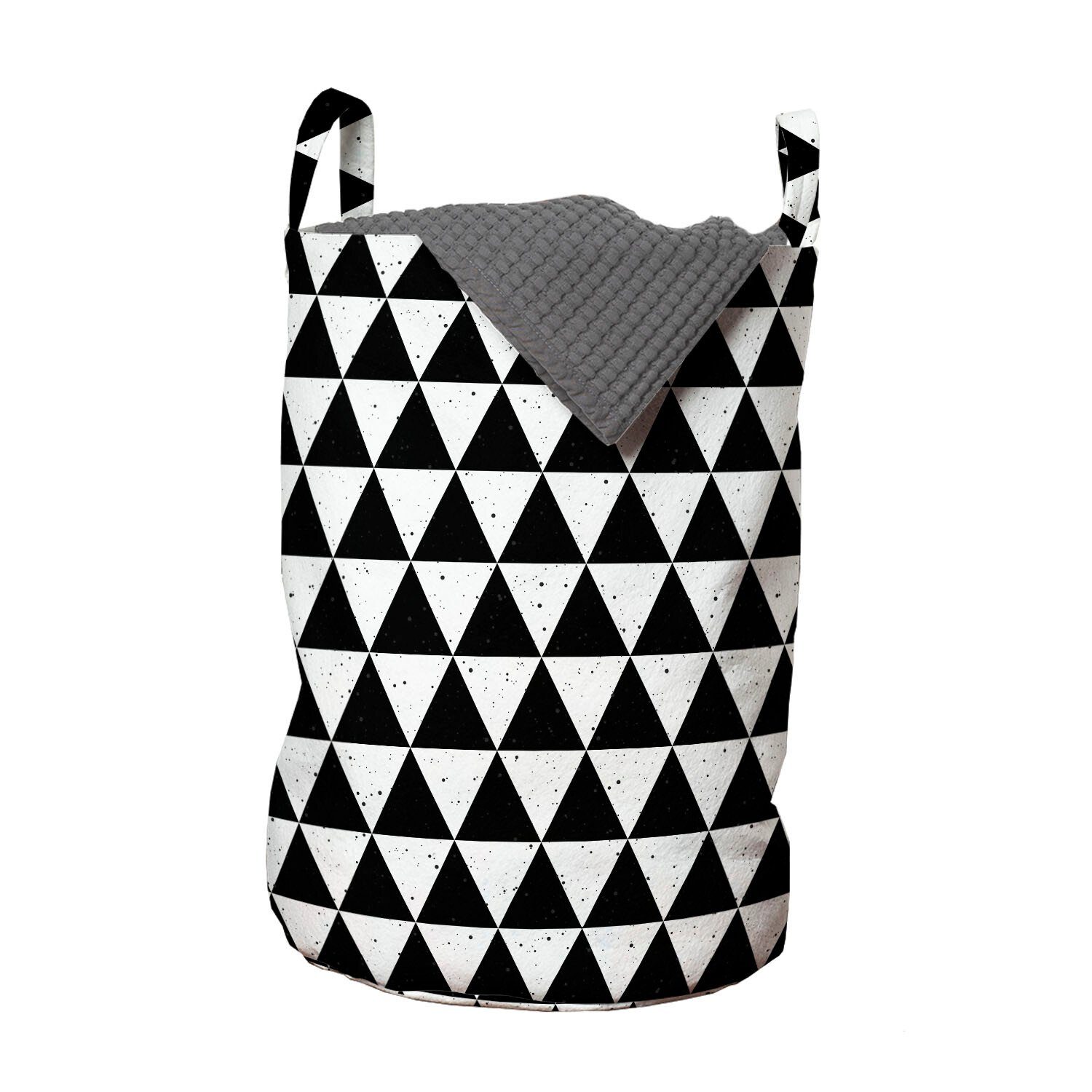 Abakuhaus Wäschesäckchen Wäschekorb mit Griffen Kordelzugverschluss für Waschsalons, Geometrisch Grunge Triangular Arr