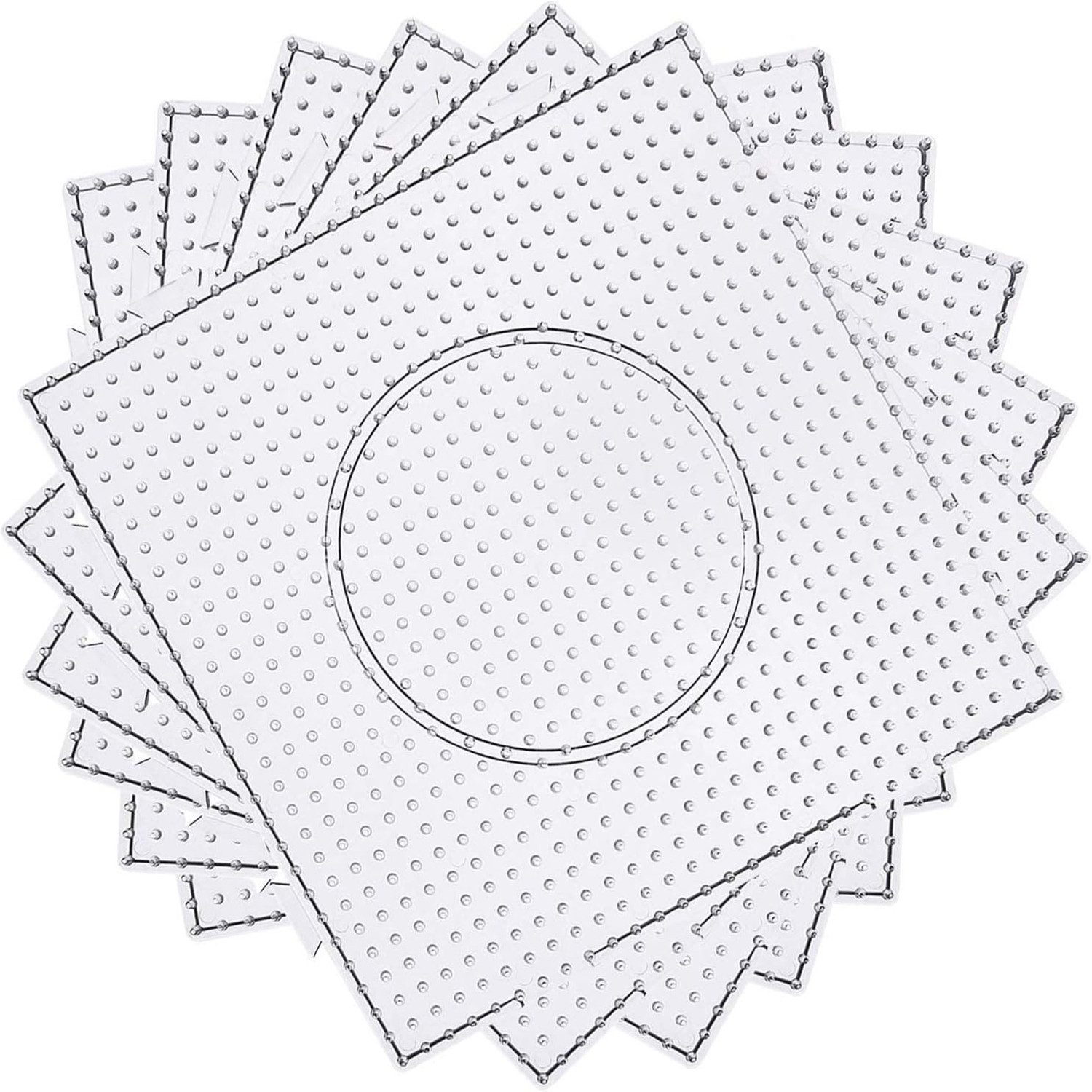 FOUORTUNATE-BEE Bügelperlen 4 Stück 5mm Steckperlen Bügelperlen Platten, (Transparente Steckplatten Bausätze mit 4 Bügelpapier)
