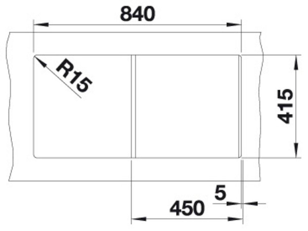 Farben S, schwarz St), cm, (1 mehreren 45 erhältlich eckig, 44/86 Granitspüle in Blanco FAVUM
