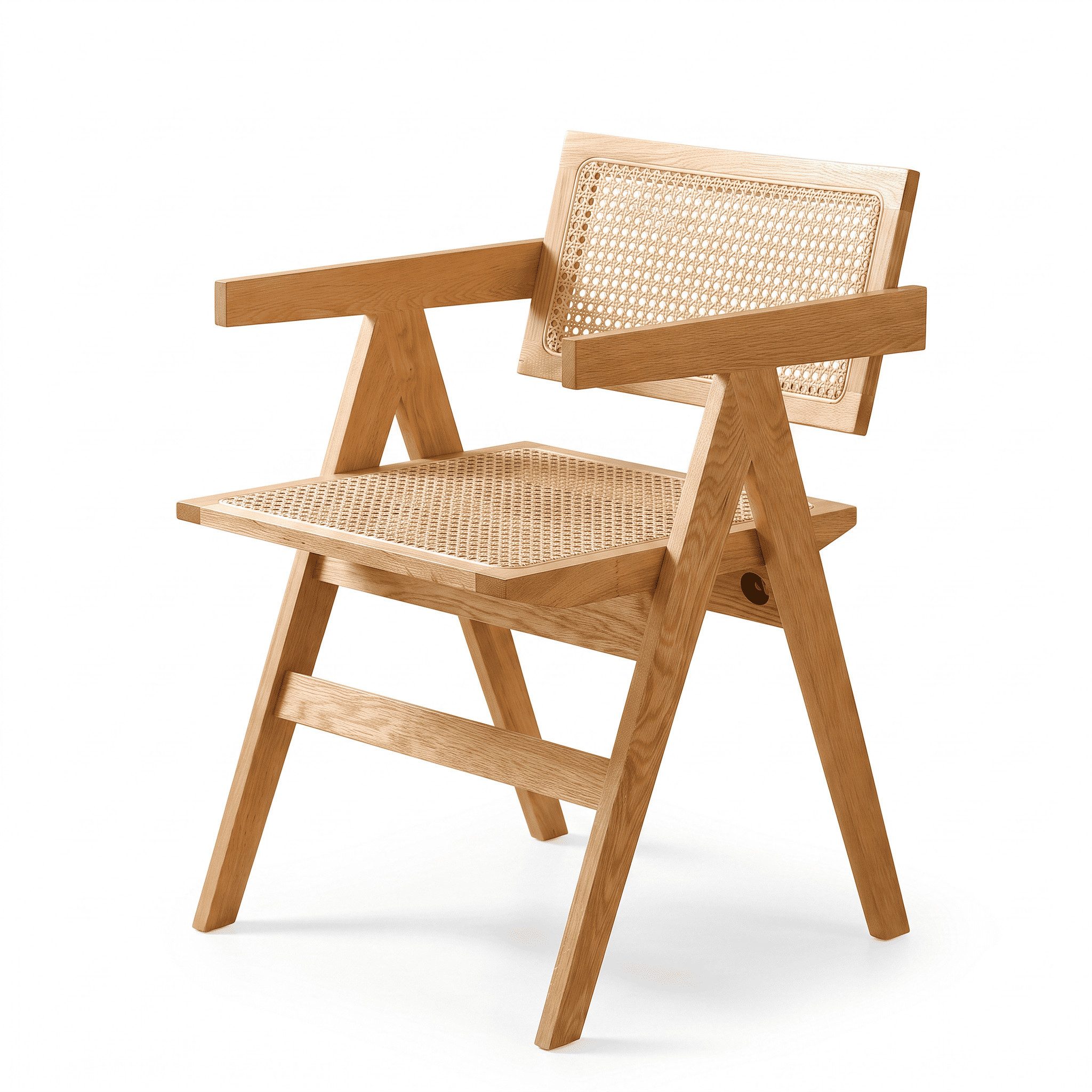 LIM HOME Esszimmerstuhl SW020/SW021 (Packung, 2 St), Eichenholzrahmen mit Sitzfläche aus Rattan, Chandigarh Stuhl
