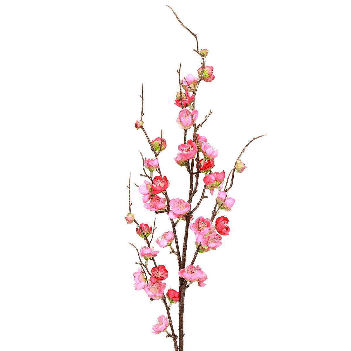 Künstliche Zimmerpflanze Kirschblüten Kunstzweig Dunkelrosa 96cm Dekoration 2 Stück