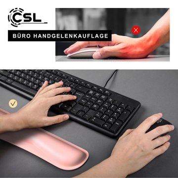 CSL Tastatur-Handballenauflage, Keyboard Handgelenkschoner, ergonomische Haltung, 43 cm, abwaschbar