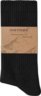 normani Wandersocken (4er-Set, 4 Paar) Gepolsterte Trekkingsocken aus Wolle -Atmungsaktiv