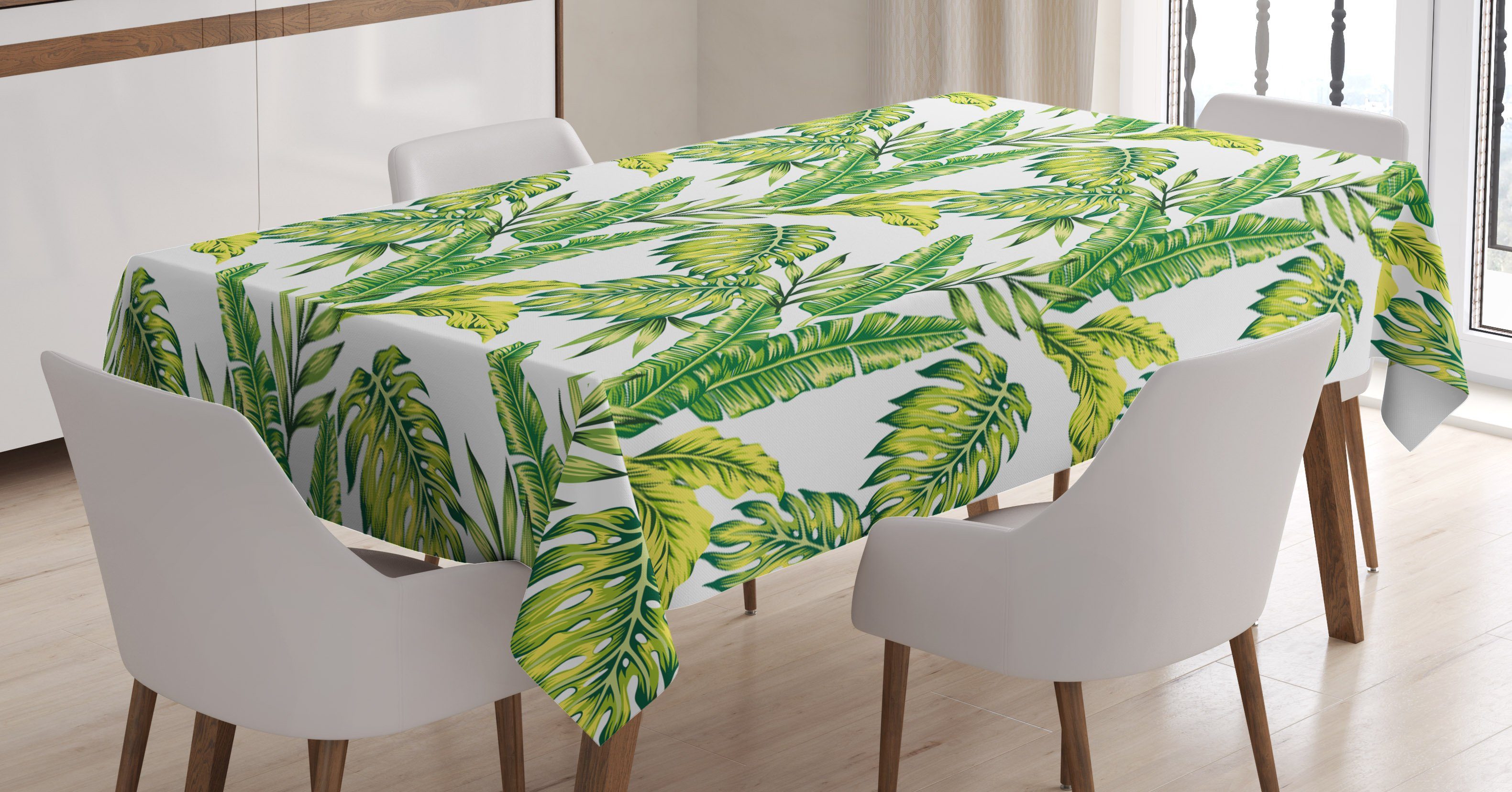 Abakuhaus Tischdecke Farbfest Waschbar Für den Außen Bereich geeignet Klare Farben, Urwald Bamboo Palms Laub
