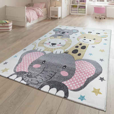 Kinderteppich Teppich Kinderzimmer Kinderteppich Sterne Tier Design, TT Home, rechteckig, Höhe: 16 mm