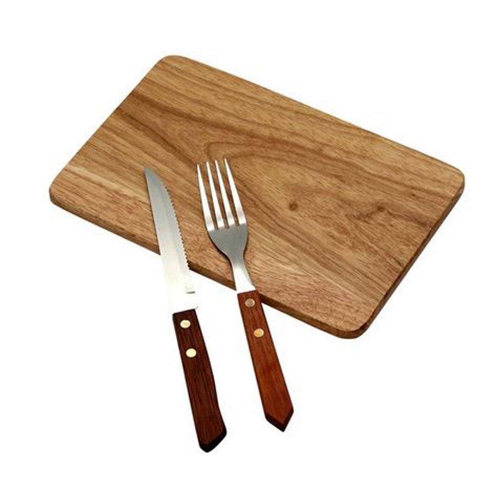 GRÄWE Steakmesser Gräwe Steak-Set 3-tlg.Messer-Gabel + Schneidbrettchen