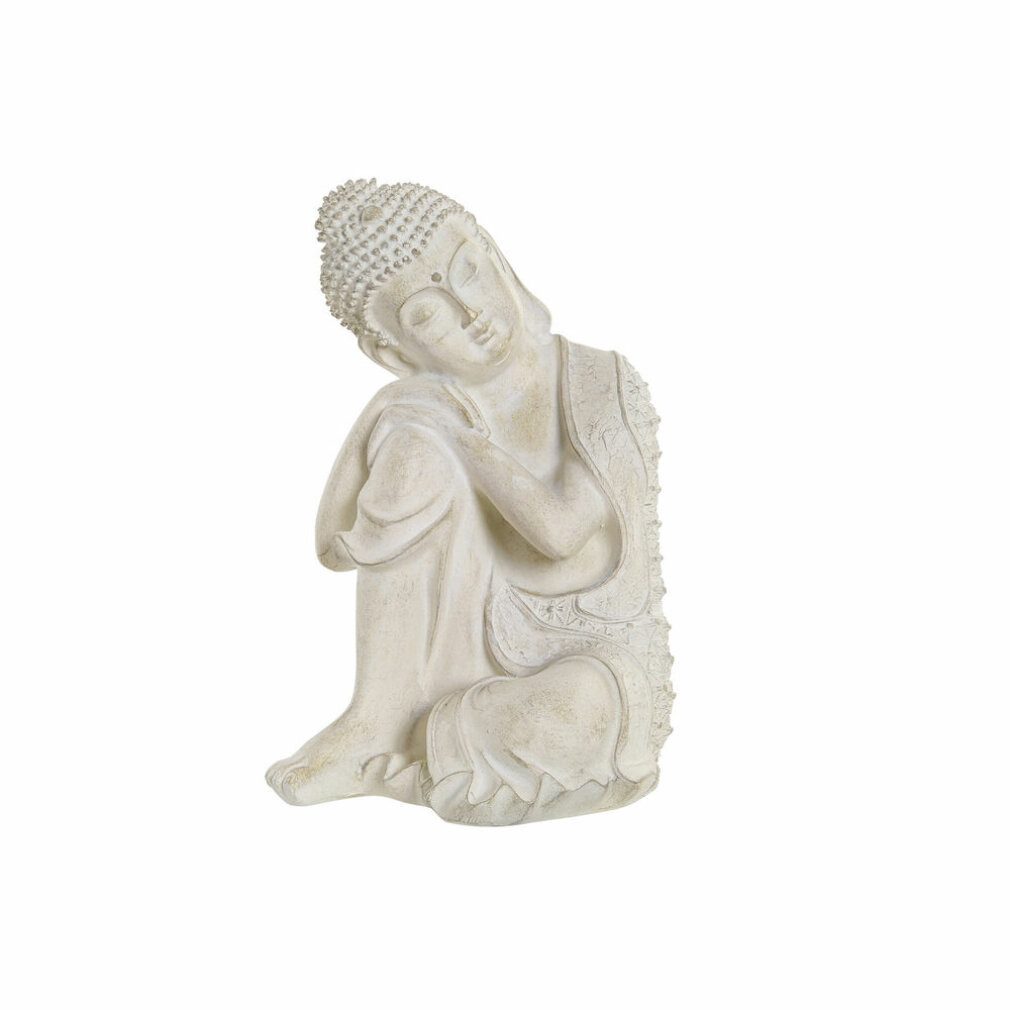 DKD Home Decor Dekofigur Deko-Figur Grau Buddha Harz (17 x 17 x 26 cm)